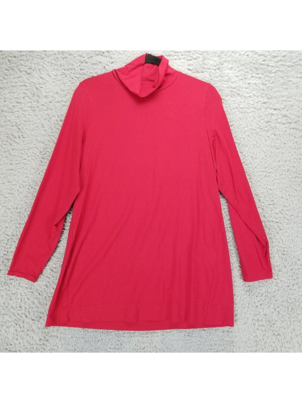 J. Jill Shirt Womens Large Luxe Supima Red Long Sleeve Pullover Tunic Turtleneck
